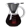 Glass Pot with Filter, High Temperature Resistant Espresso Pots, Graduated Scale, Coffee Server for Home Barista Coffee Maker