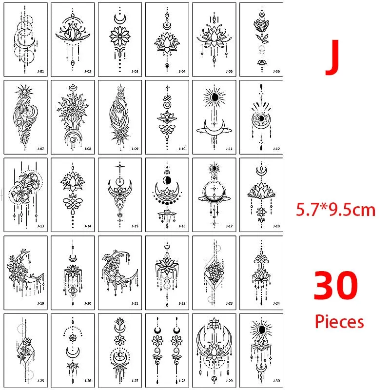 56 Pcs Waterproof Temporary Tattoo Stickers set English Russian wild Element Body Art Flash Tatto Fake Tatoo for Men and Women