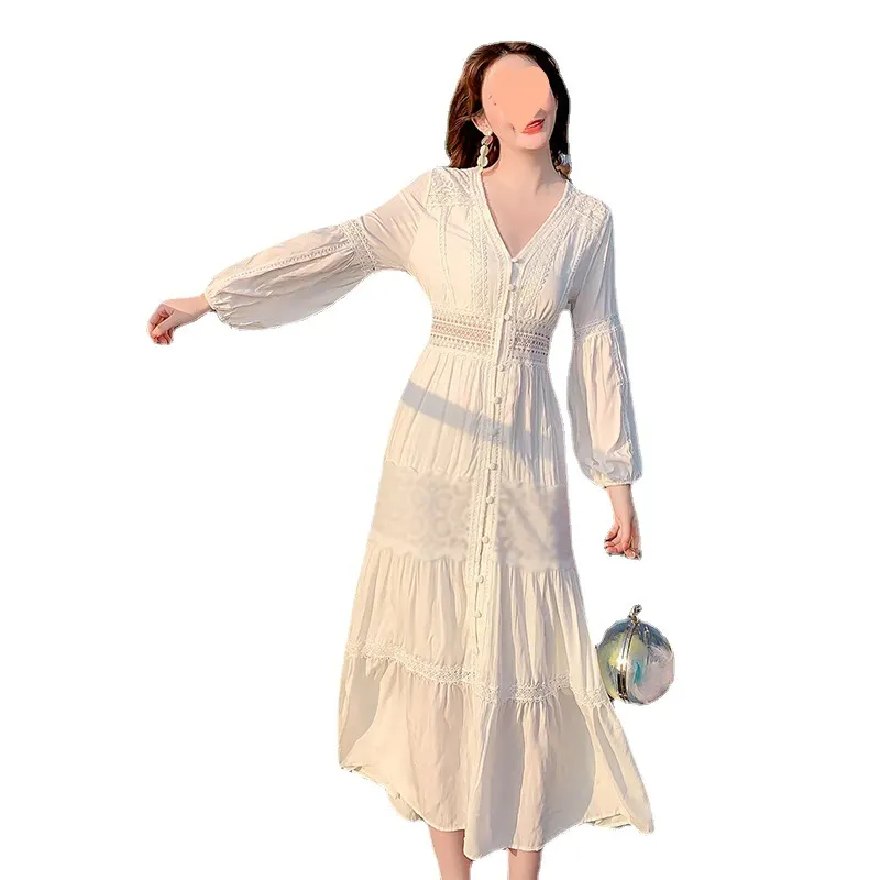 Churchf Churchf White Beach Dress Beach Holiday Dress Dress Super Fairy Sanya Wear Photo Clothes Female Summer