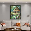 >SALE<Mushroom House Printed Cross Stitch Kit 50x65cm DIY 11CT Thread Art Needlework