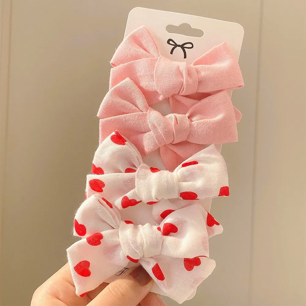 4Pcs/set 2021 New Leopard Print Hair Clips For Cute Girls BB Boutique Hairpins Bowknot Barrettes Headwear Kids Hair Acesssories