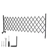 [US Local Warehouse] Retractable Outdoor Fence Expandable Barricade with Casters Free Standing Safety Barrier 0-180 Degree Rotating Folding Safety Gate Railing for Garage Home  (Dark Brown 61 in-11 Feet H-L)