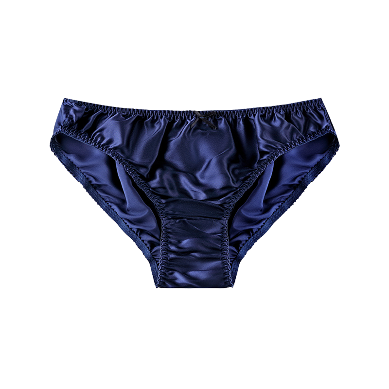 Simple Bowtie Decoration Silk Panties REAL SILK LIFE