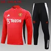 2024/2025 Manchester United Half-Pull Training Suit Red Football Shirt 1:1 Thai Quality