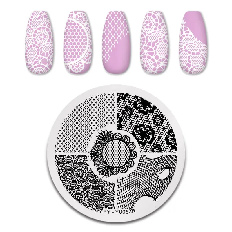 PICT YOU Nail Stamping Plates Flower Plant Pattern Nail Art Plate Stencil Stainless Steel Line Pictures Theme Image Plates Mold-Nail Inspo