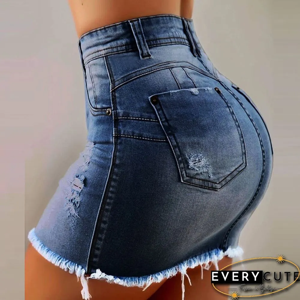 Summer Shorts Jeans Girl High Waist Casual Hot Shorts Women Blue Denim Shorts