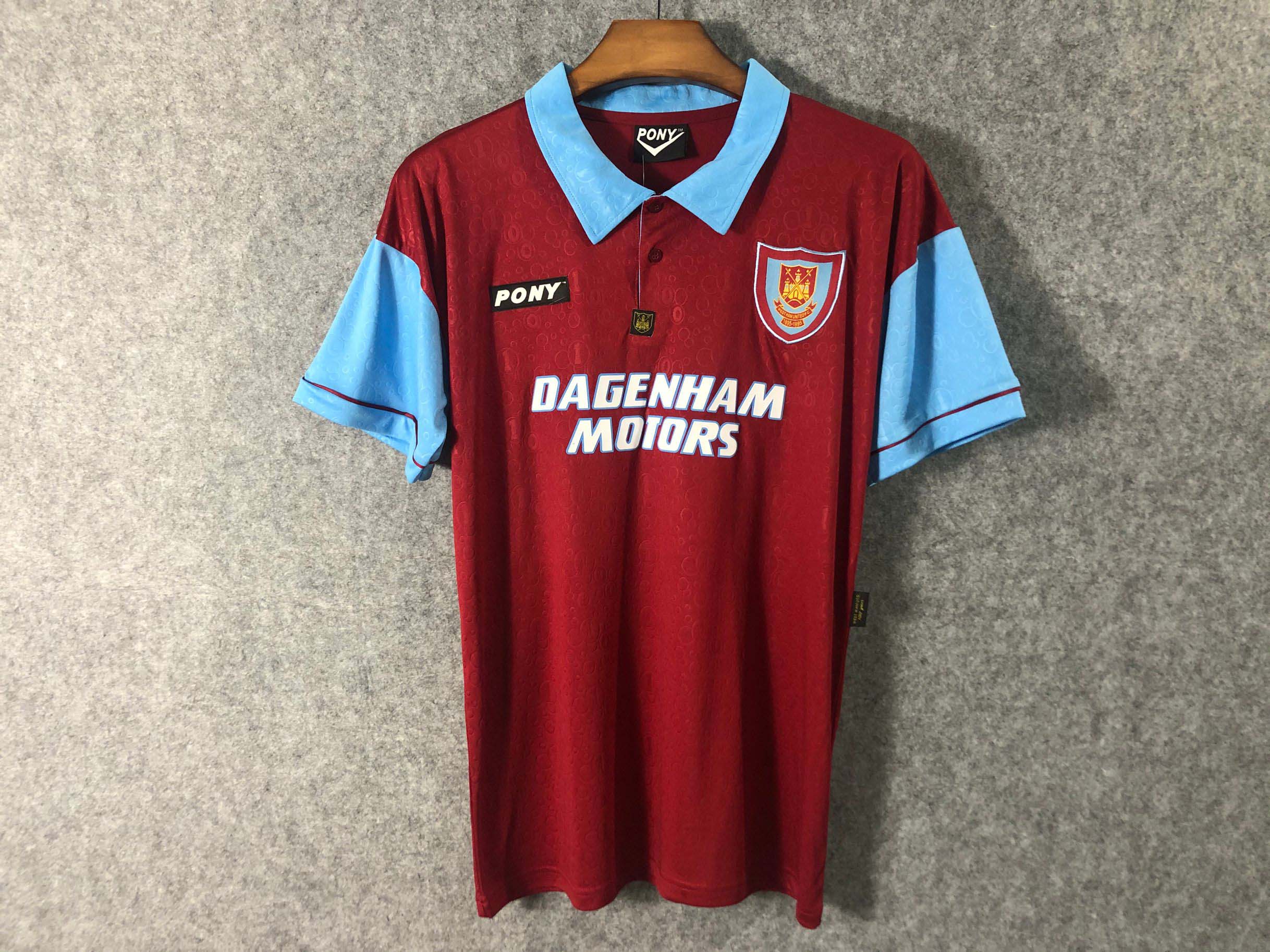 West Ham United 1895-1995 100 anniversary Retro_Football Shirt 1:1 Thai Quality