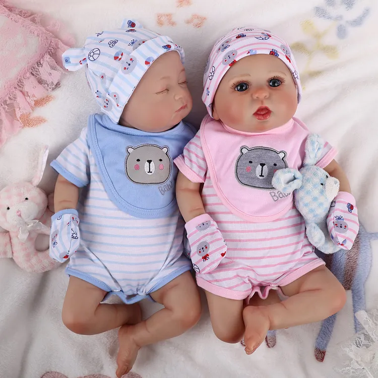 [Year Lowest Price]Babeside Quiet Reborn Baby Bailyn & Connie 20'' Newborn Twins Best Gift for Kids
