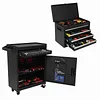 [US Local Warehouse] Large Detachable Toolbox with Double Door & Wheels Sliding Drawers Tool Chest Large Capacity Mechanic Tool Storage Box Metal Tool Cart for Garage Tool Room