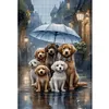 Rainy Umbrella Puppy-11CT Stamped Cross Stitch 40*60cm