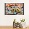 >SALE<5D DIY Full Round Drill Diamond Painting Bus Kit Home Decoration Art Craft