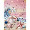 Beach and Waves DIY Pearl Painting Kit with Frame 30x40cm Pearl Gem Paintings Picture Arts Craft for Adults Beginners Gift Home Wall Decor
