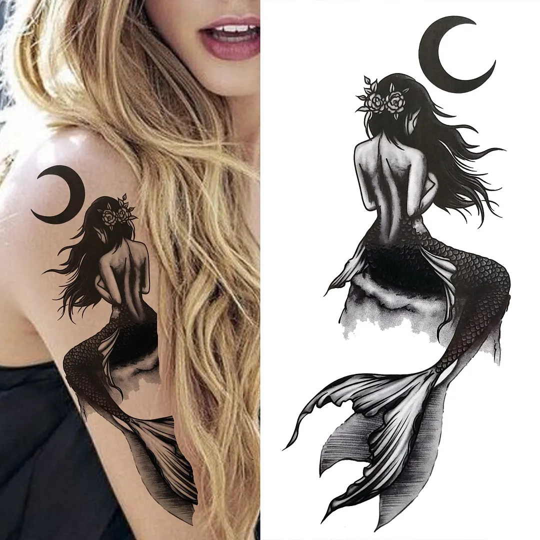 3D Snake Rose Temporary Tattoos For Women Girls Fake Flower Tattoo Sticker Black Death Eaters Dark Mark Mamba Snake Peony Tatoos 515-1