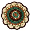 Crochet Colorful Mandala Coaster Handmade DIY Material Package with Crochet Hook