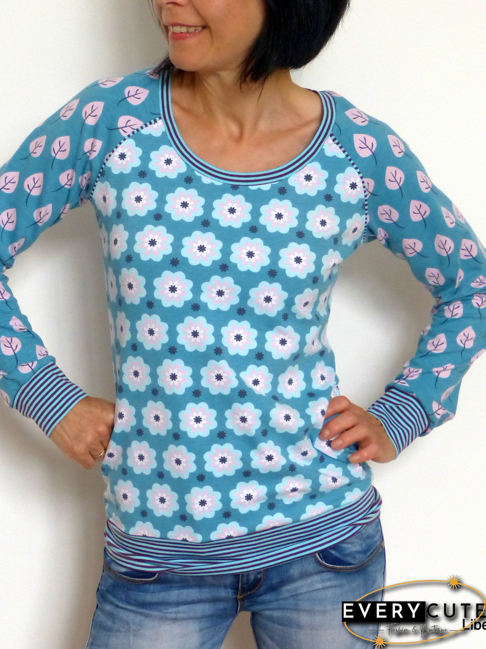 Casual Floral-Print Crew Neck T-shirt