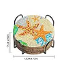 8pcs DIY Anti Slip Sea living Coasters Stackable Creative for Tabletop Protection