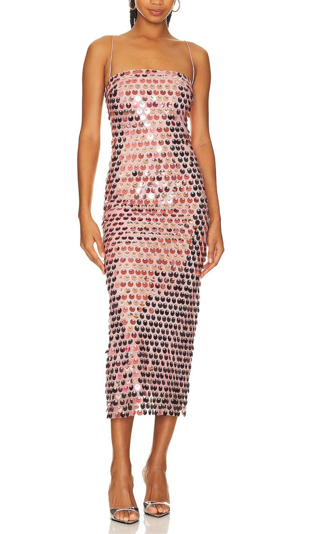 Fashionslee WomenAria Strap Sequin Midi Dress