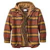 Men's Classic Flannel Retro Plaid Shirt Hooded Jacket Coat