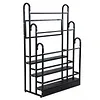 [US Local Warehouse] Fabric Roll Storage Rack 3 Tier Car Window Film Display Rack Adjustable Height Metal Vinyl Roll Storage Stand Detachable Fabric Display Organizer for Leather Rolls/Window Film/Wallpaper