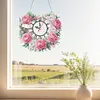(US Local)Acrylic Special Shape Flowers 5D Diamond Painting Clock Art Craft for Home Decor