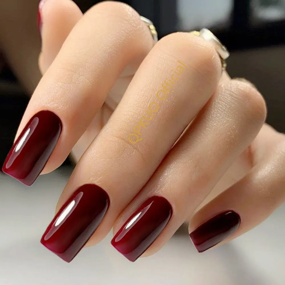 24Pcs Glossy Black Long Press On False Nails Artificial Fake Nails With Jelly Glue DIY Full Cover Tips Manicure Tool-Nail Inspo