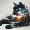 (Stamped/Counted) Cat Scenery-11CT Cross Stitch 40*40cm