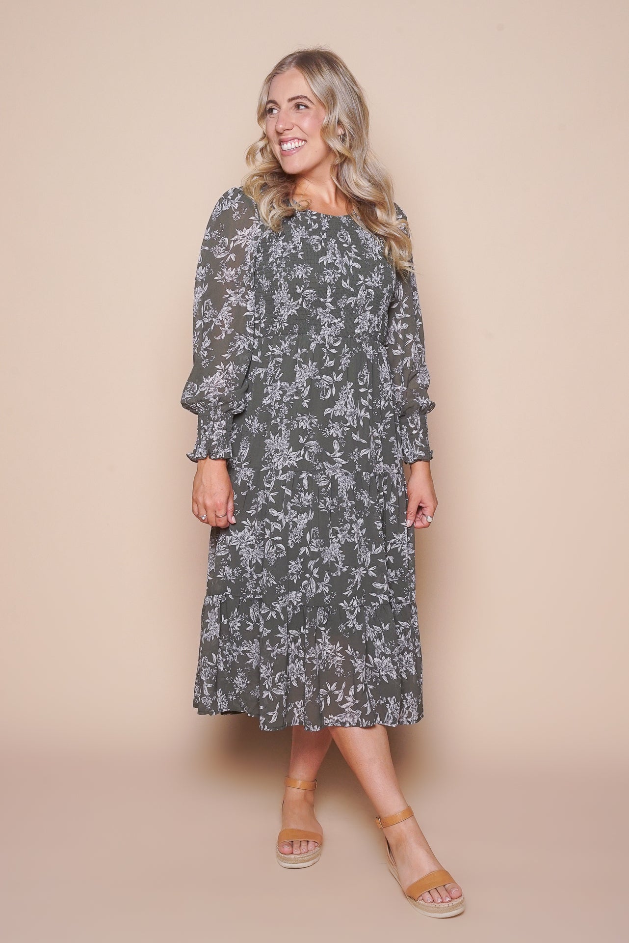 Scout Midi Dress in Dark Green