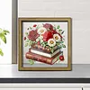 Diamond Painting Wooden Double-Sided Rose and Book Ornaments Kit with Photo Frame Desktop