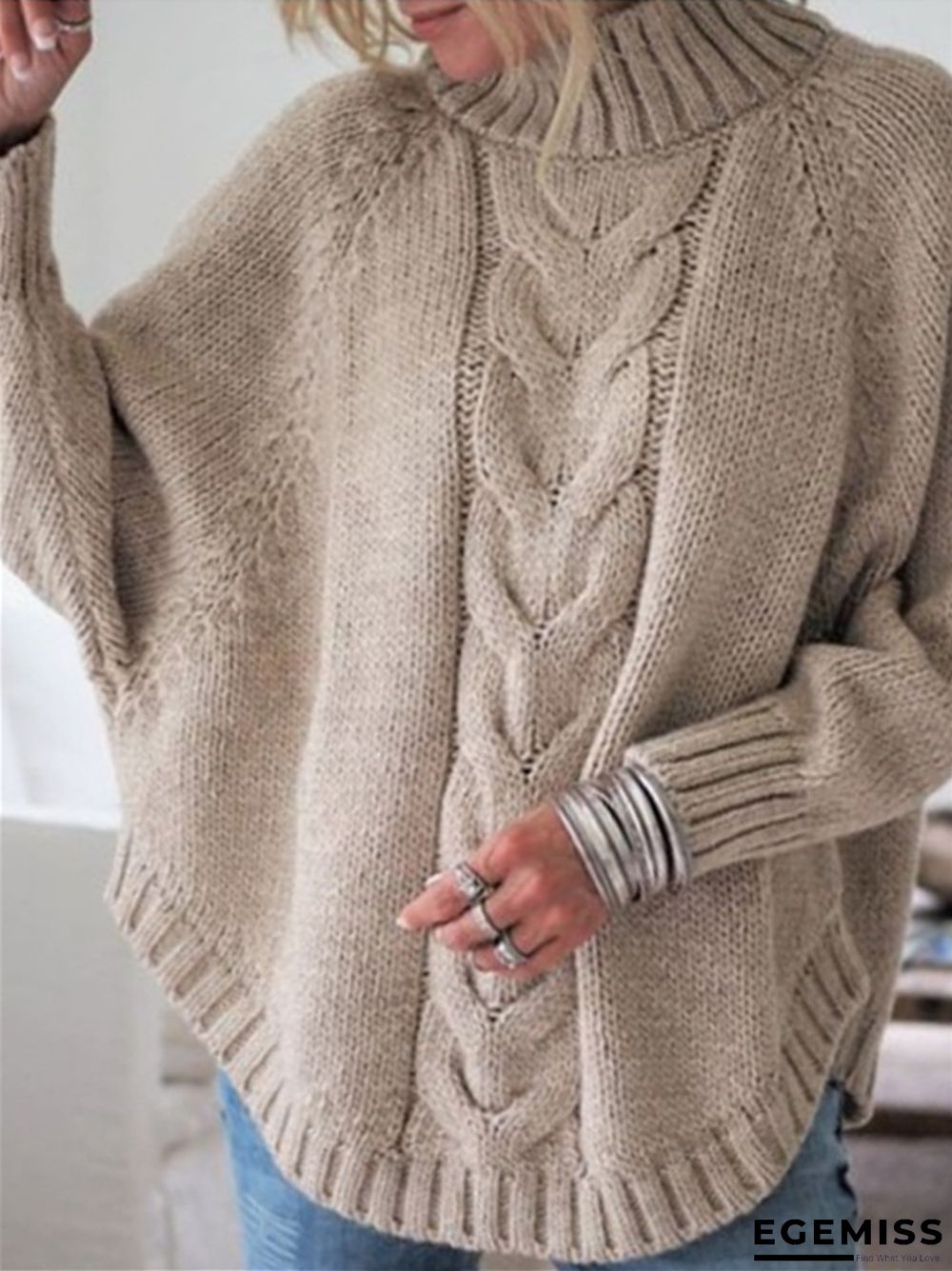 Casual Loose Half High Neck Solid Color Sweater | EGEMISS
