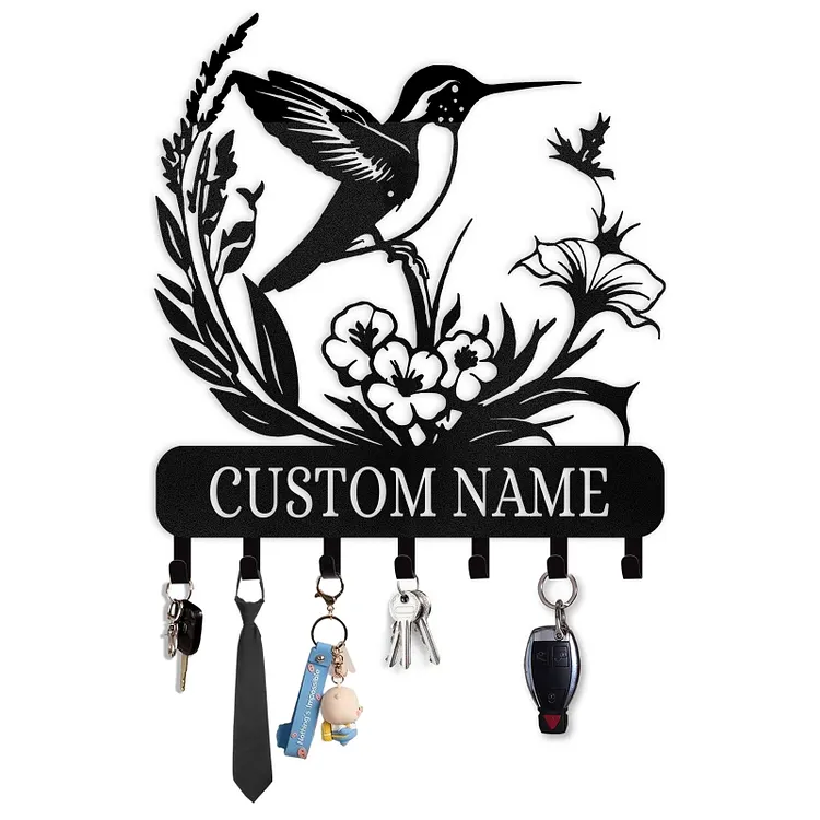Dyoart Personalized Metal Key Holder for Wall - Custom Name Key Rack Wall Mount with Hooks, Car Design Key Hanger, Key Rack Wall Decor for Front Door, Entryway, Hallway, Bedroom, Office