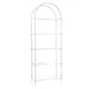 [US Local Warehouse] 5-Tier Acrylic Arched Bookshelf Modern Style Clear Bookcase Open Display Bookshelf for Home Office Living Room Kitchen Bedroom 11.81x23.62x65.35in Easy Assembly
