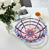 (US Local)Flower Diamond Painting Wooden Serving Tray Decorative Diamond Art Fruit Tray(D)