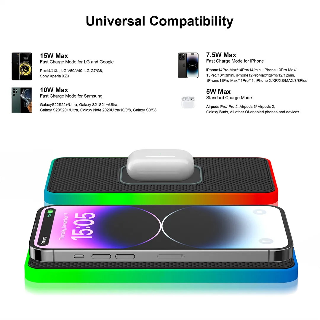 LED light-emitting car mobile phone wireless charger
