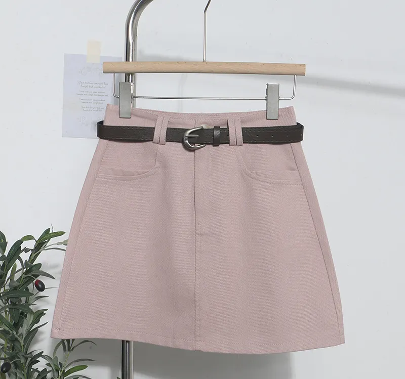Brownm Real Shooting Kin Color High-Rise Thin Bag Hip Skirt 2025 New Hundred With Belt A Short Skirt 9997