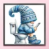 Goblin Goes To The Toilet-Full Embroidery 2 Strands 18CT Stamped Cross Stitch-25*25CM
