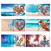 6Pcs Diamond Painting Greeting Card Heart Flower Handmade Card for Friends