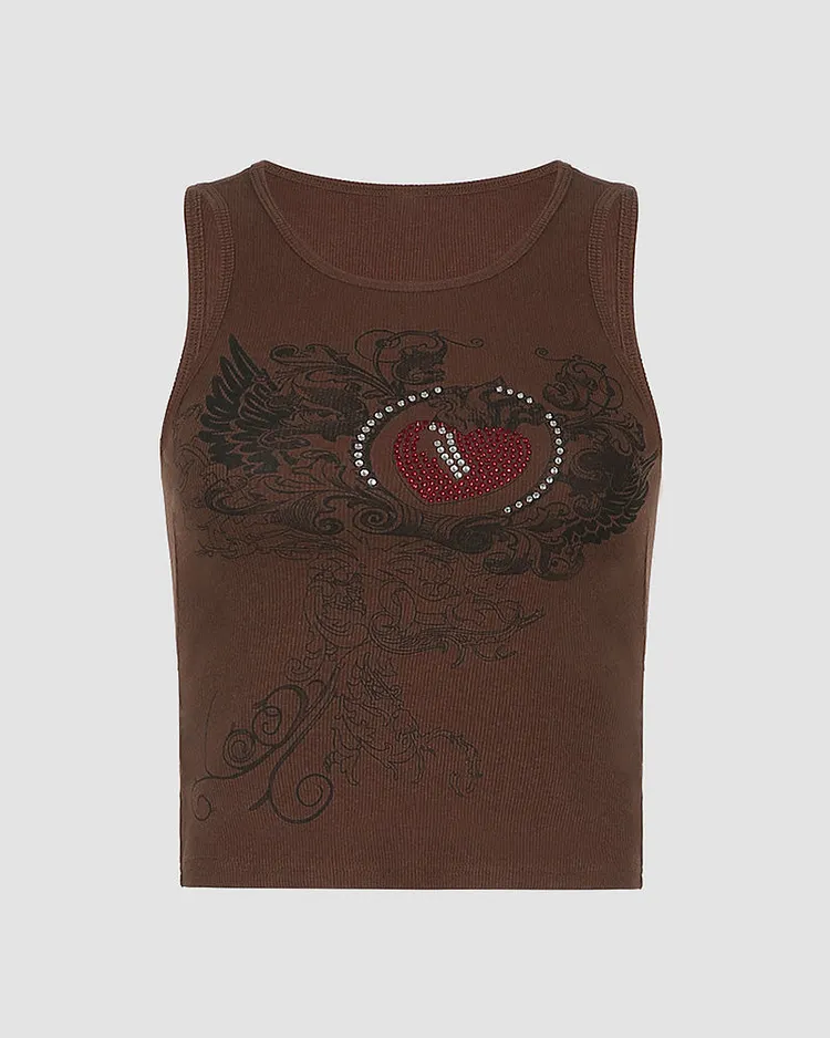 Heart Wings Indie Grunge Tank Top