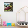 Field Red Car - Paint by Numbers Acrylic Painting 40*40cm