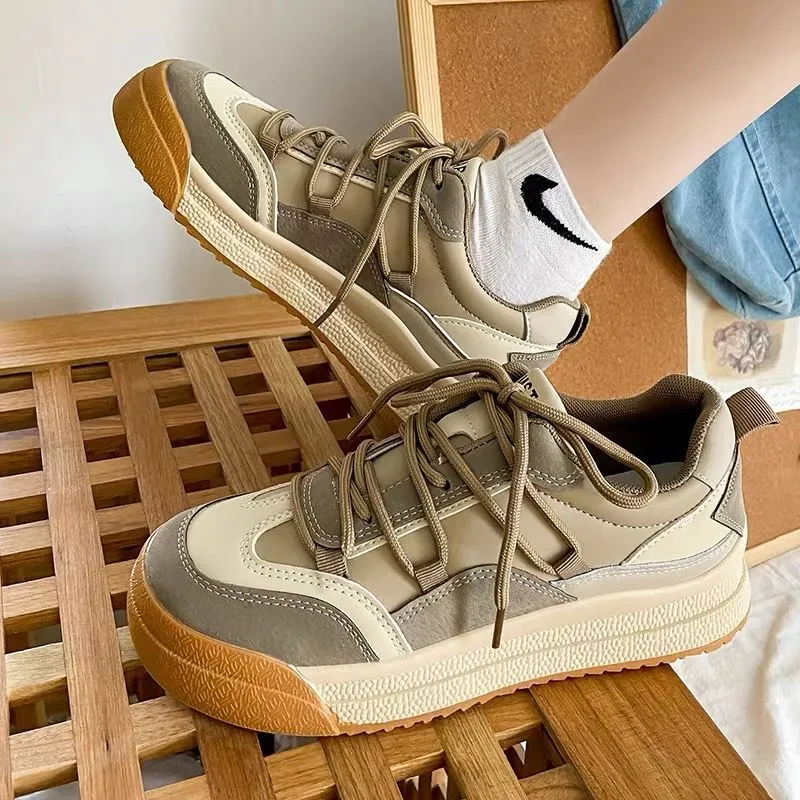 2022 New Patchwork Plush Zapatillas Mujer Fashion Black Ladies Footwear Casual PU Woman Vulcanize Shoes Winter Students Shoes