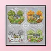 (Stamped/Counted) Four Seasons - 14CT 2 Strands Cross Stitch 33*33cm/12.99*12.99in(Brand)