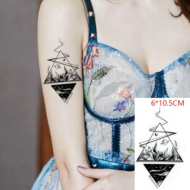 Waterproof Temporary Tattoo Sticker Neck Black Word Angel Devil Bull Cross English Letters Flash Tatoo Fake Tatto for Woman Men