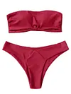 ZAFUL 2018 Women Bandeau Padded Bikini Set Sexy Low Waist Solid Color Strapless Swimsuit Swim Bathing Suit Brazilian Swimwear