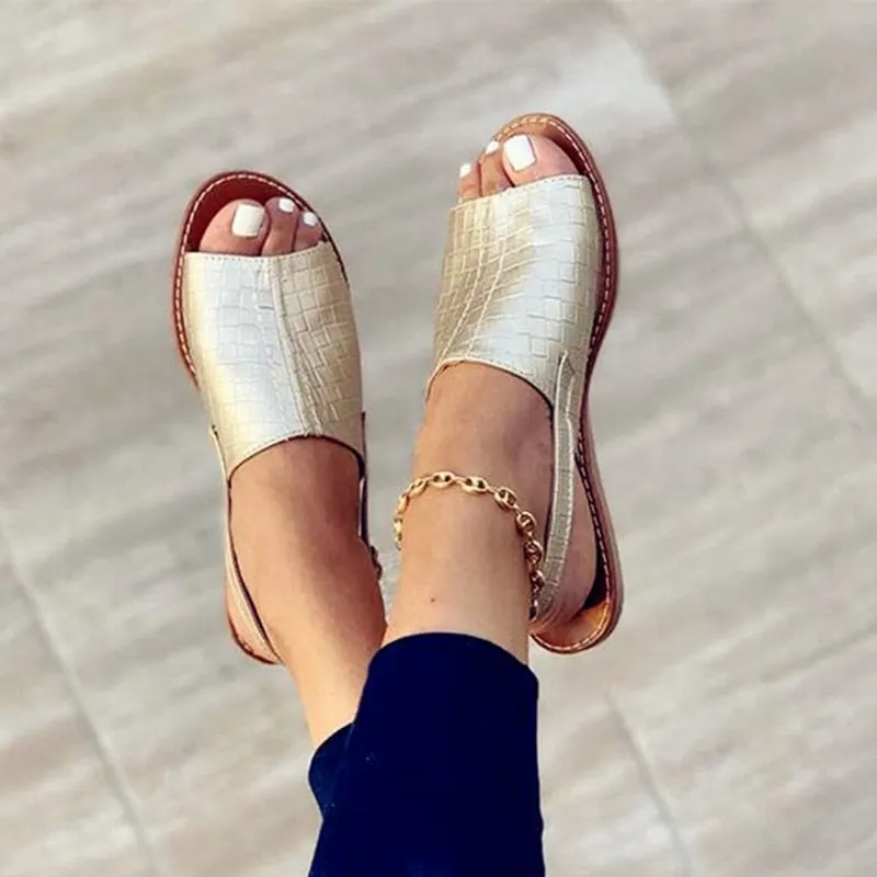Women's Sandals 2021 Summer Female Slippers Flat Woman Peep-toe Comfort Slip-on Casual Shoes Mujer Slingback