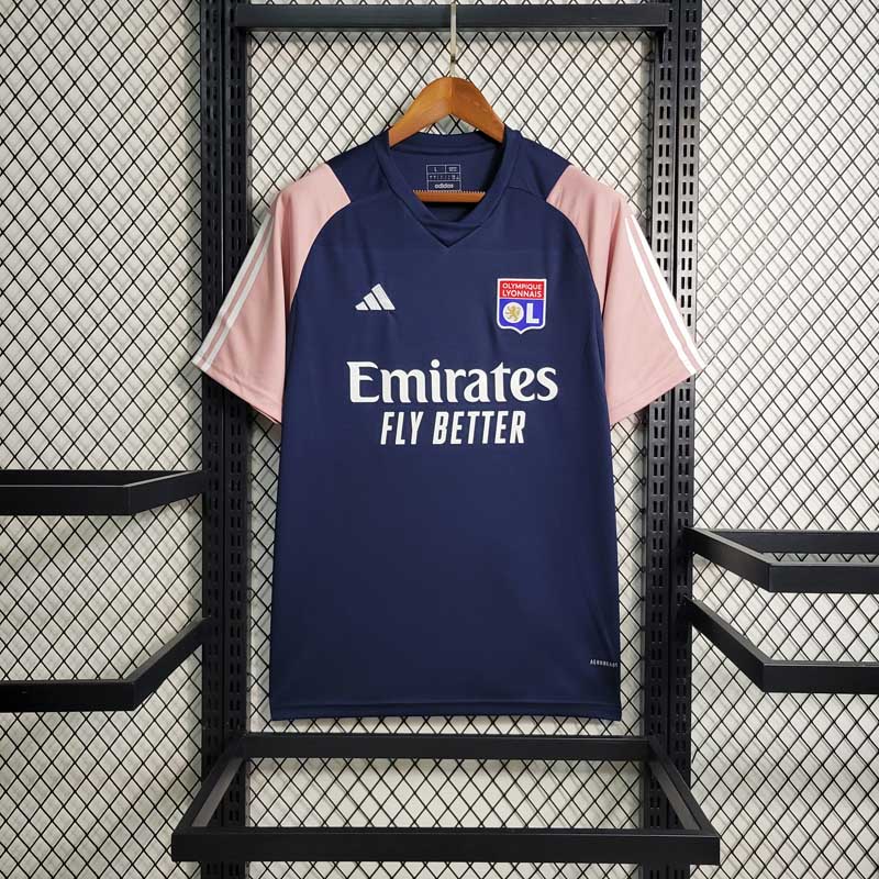 2023-2024 Lyon Home Training Blue jerseyFootball Shirt 1:1 Thai Quality