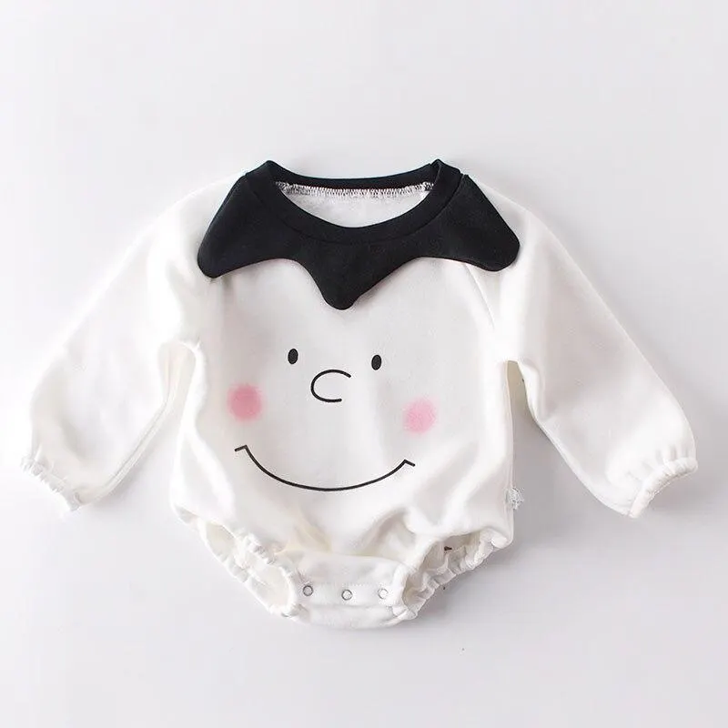 Autumn Winter Infant Baby Boys Girls Rompers Baby Clothes Bear Printing Long Sleeve Rompers Baby Boys Girls Thicken Rompers