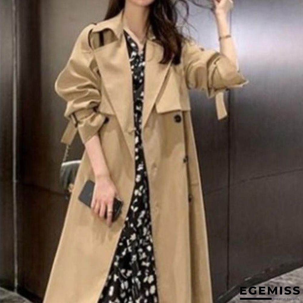 Long Loose Over-the-knee Coat In Women's Windbreaker | EGEMISS