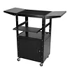 [US Local Warehouse] Rolling AV Carts Cabinet & Stands with Locking Cabinet Keyboard Tray Printer Craft Utility Cart with Wheels Height Adjustable 36-44 in 110lbs for Classroom Office