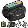3L Bicycle Front Frame Bag Support Touch Screen Bike Top Tube Bag for 7in Phones