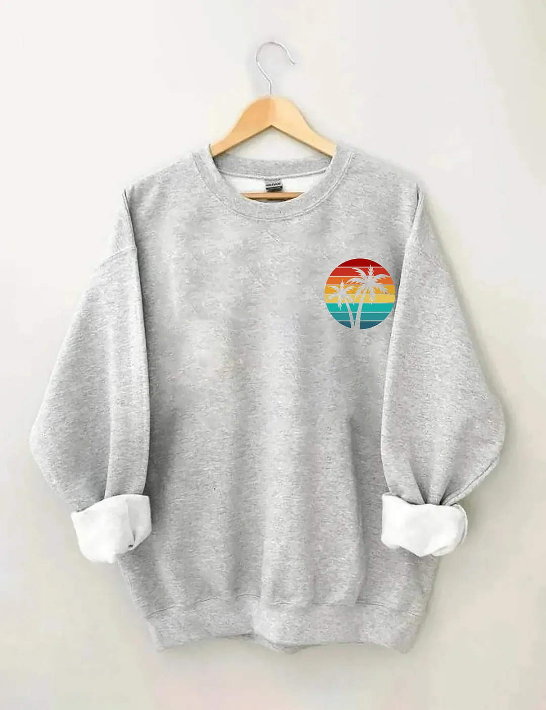 Retro Sunset Rays Wavy Sweatshirt