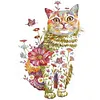 Diamond Painting -DIY Round Drill Kitten Flowers